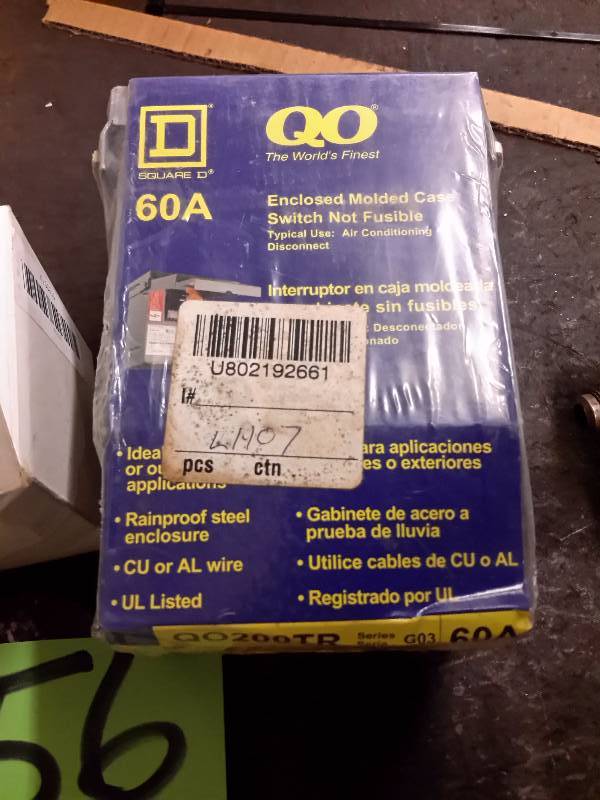 Square D, 60A, 240Vac, Main Lug. NEW in package. ACI Drum Switch