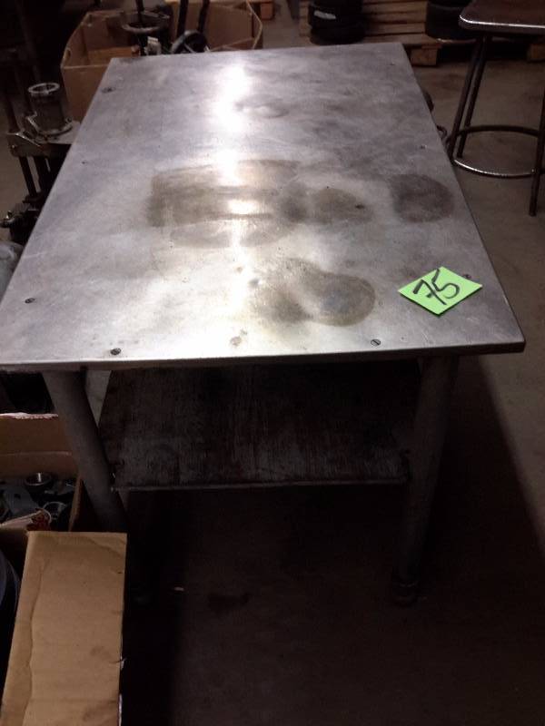 Solid Steel Table with Steel table top.