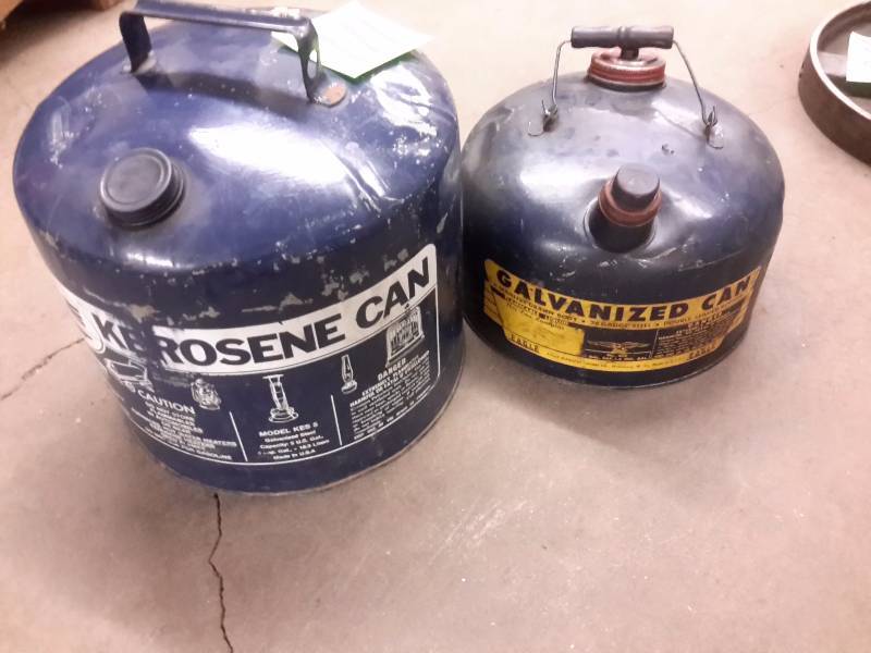 2 Galvanized Kerosene Cans..1, 4 Gallon  1, 2 Gallon
