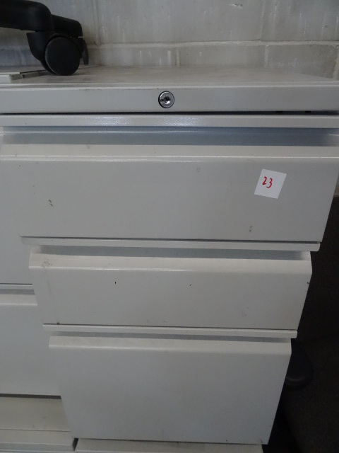 lot 23 image: 15 3 Drawer Metal Ped Qty 2