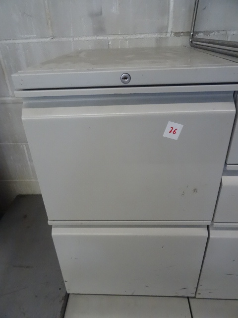 lot 26 image: 15 Metal 2 Drawer File Cabinet Qty 2