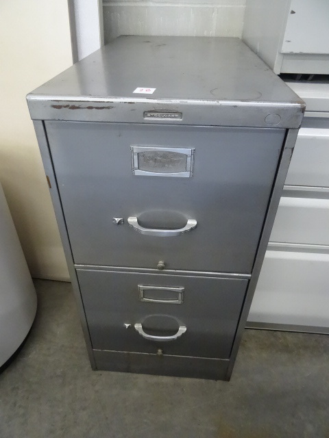 lot 28 image: 15 Metal 2 Drawer File Cabinet Qty 2