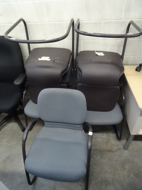 lot 38 image: 5 Matching Metal Framed Side Chairs