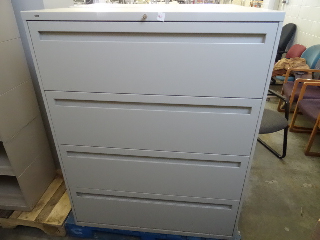 lot 43 image: 42 Metal 4 Drawer Lateral File