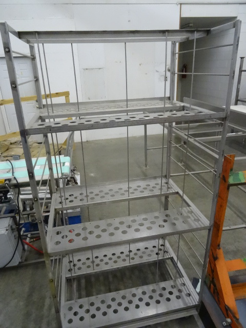 lot 142 image: 3 Tier Stainless 4 Wheel Cart