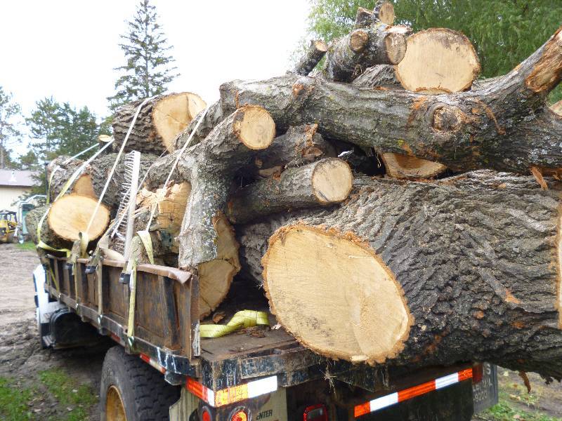 Large 18 Flat Bed Dump Box Filled With Red Oak Firewood