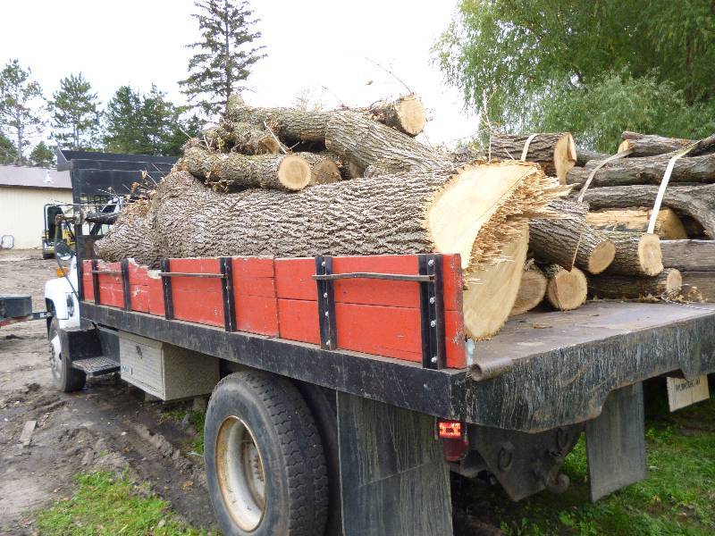Large 18 Flat Bed Dump Box Filled With Ash Firewood