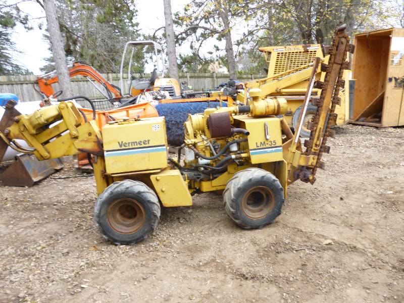 lot 6 image: Early 1990s Model Vermeer Model LM-35 4 x 4 Combination Walk Behind Trencher Vibratory Cable Plow