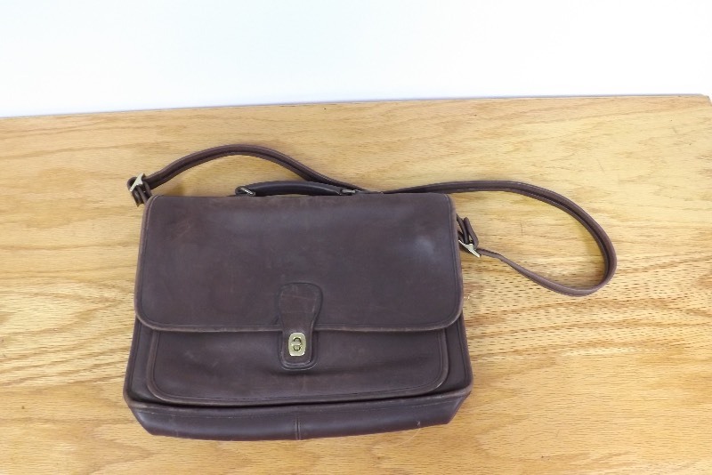 Vintage Genuine COACH Dark Brown Leather Attache, Satchel, Briefcase