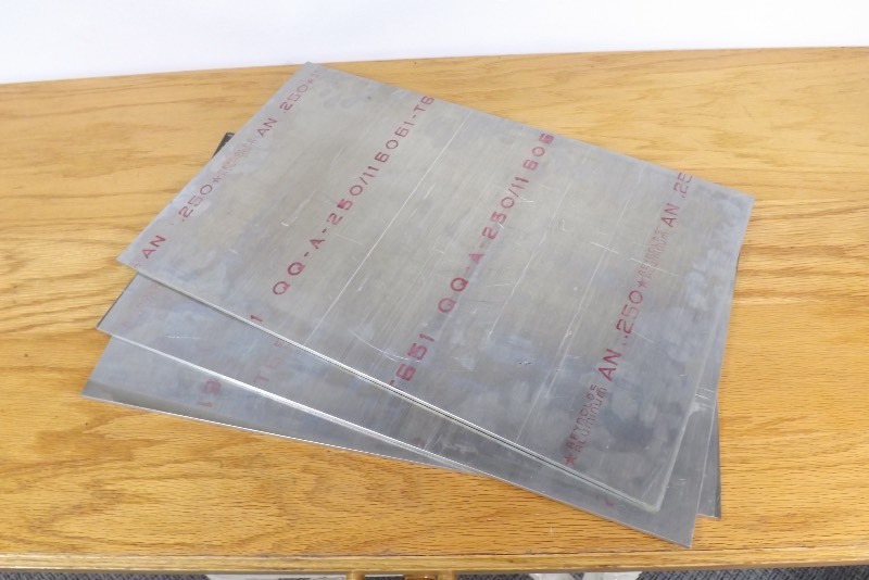 3 Sheets of .25 (14) Thick, High Grade 6061 T651 Aluminum