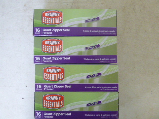 lot 128 image: 4 Boxes of Brawny Essential Zipper Freezer Bags