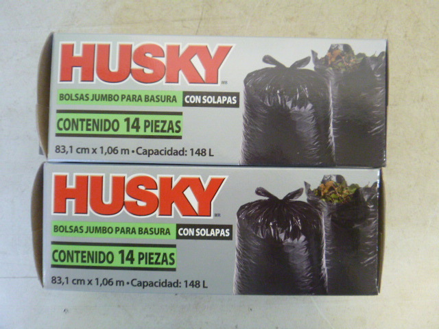 lot 164 image: 2 Boxes of Husky 39 Gallon Flap Tie Yard Bags