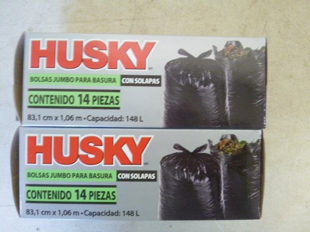 lot 165 image: 2 Boxes of Husky 39 Gallon Flap Tie Yard Bags