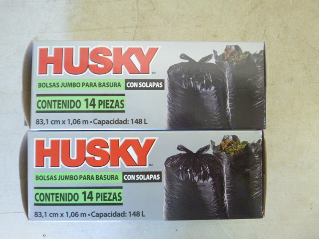 lot 166 image: 2 Boxes of Husky 39 Gallon Flap Tie Yard Bags