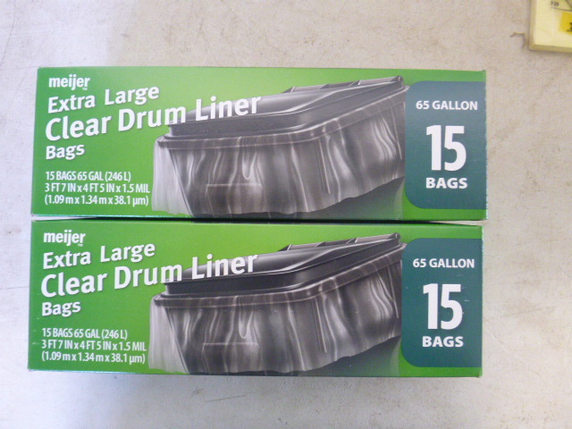 lot 172 image: 2 Boxes of Meijer 65 Gallon Extra Large Drum Liners