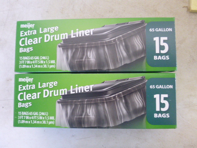 lot 174 image: 2 Boxes of Meijer 65 Gallon Extra Large Drum Liners