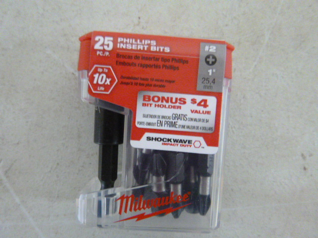 lot 302 image: Milwaukee Phillips Insert Bits