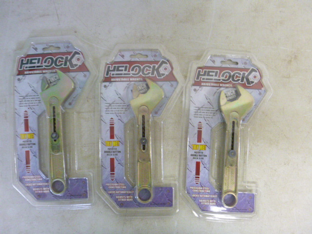 lot 314 image: 3 Helock Adjustable Wrenches