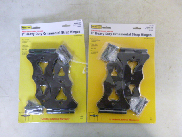 lot 355 image: 2 Packs of Project Pro Professional Grade 8 Ornamental Strap Hinges