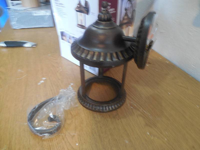 lot 16 image: Home Decorators Collection Cambridge Outdoor Essex Bronze Medium Wall Lantern