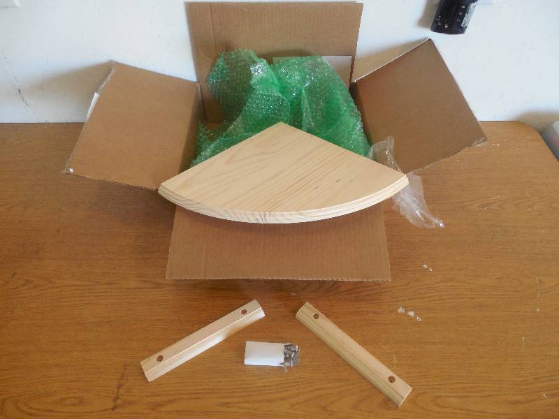 lot 80 image: 12 in. x 58 in. H Natural Classic Corner Shelf