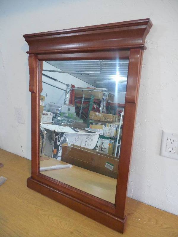 lot 33 image: Foremost Naples 32 in. L x 24 in. W Wall Mirror in Warm Cinnamon