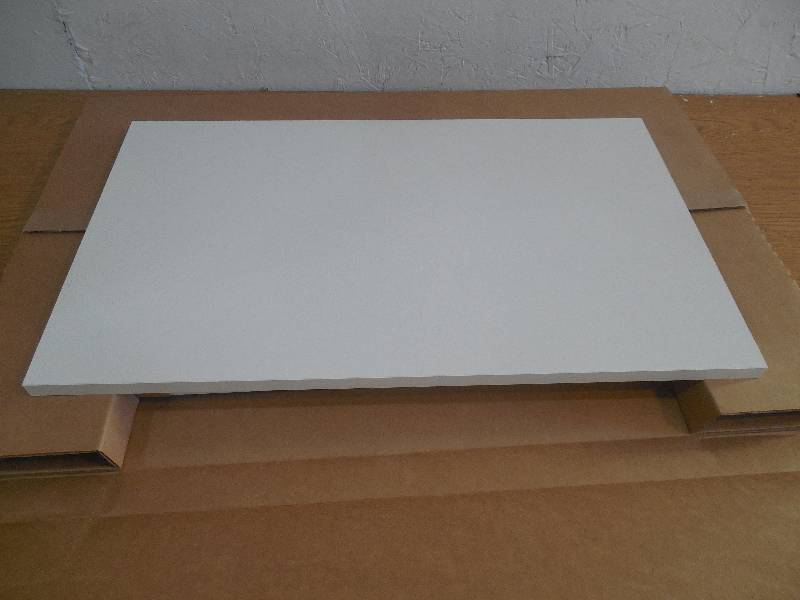 lot 64 image: (8) WHITE LAMINATED SHELVES 24