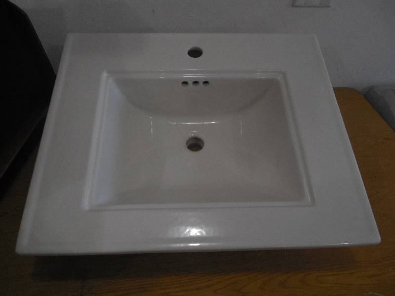 lot 95 image: KOHLER Memoirs 5 in. Ceramic Pedestal Sink Basin in Biscuit with Overflow Drain