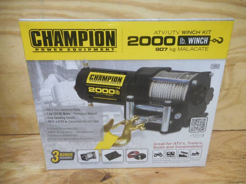 New Champion 2000# ATVUTV Winch Se...
