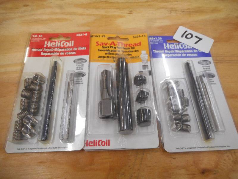 (3) New  Thread Repair Kits ...