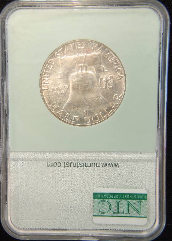 1955 FRANKLIN SILVER HALF DOLLAR MS65 FBL FULL BELL LINES NTC