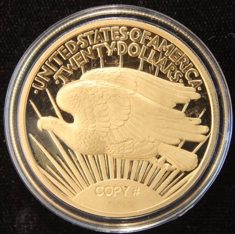 1 TROY OZ. .999 FINE SILVER GOLD LAYERED SAINT GAUDENS STYLE ROUND