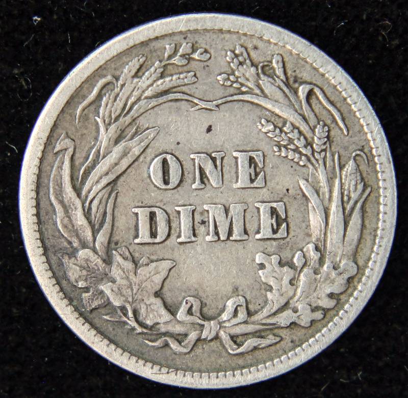 1911 BARBER SILVER DIME VERY FINE
