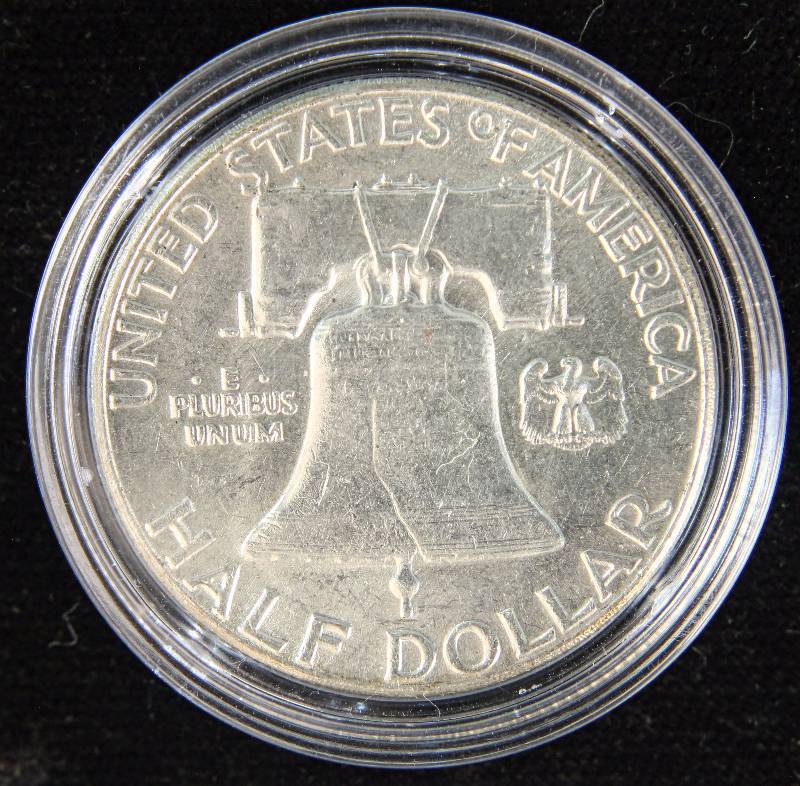 1963 FRANKLIN SILVER HALF DOLLAR UNC IN AIRTITE HOLDER