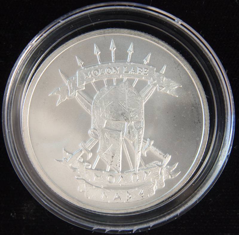 1 TROY OZ. .999 FINE SILVER COME AND TAKE IT ROUND IN AIRTITE HOLDER