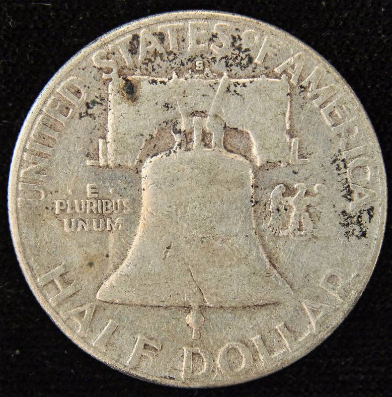 1951-S FRANKLIN SILVER HALF DOLLAR XF