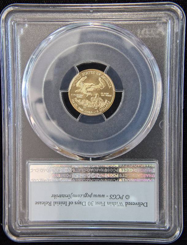 2016 AMERICAN GOLD EAGLE $5 110TH OZ .999 FINE GOLD PCGS MS69 FIRST STRIKE