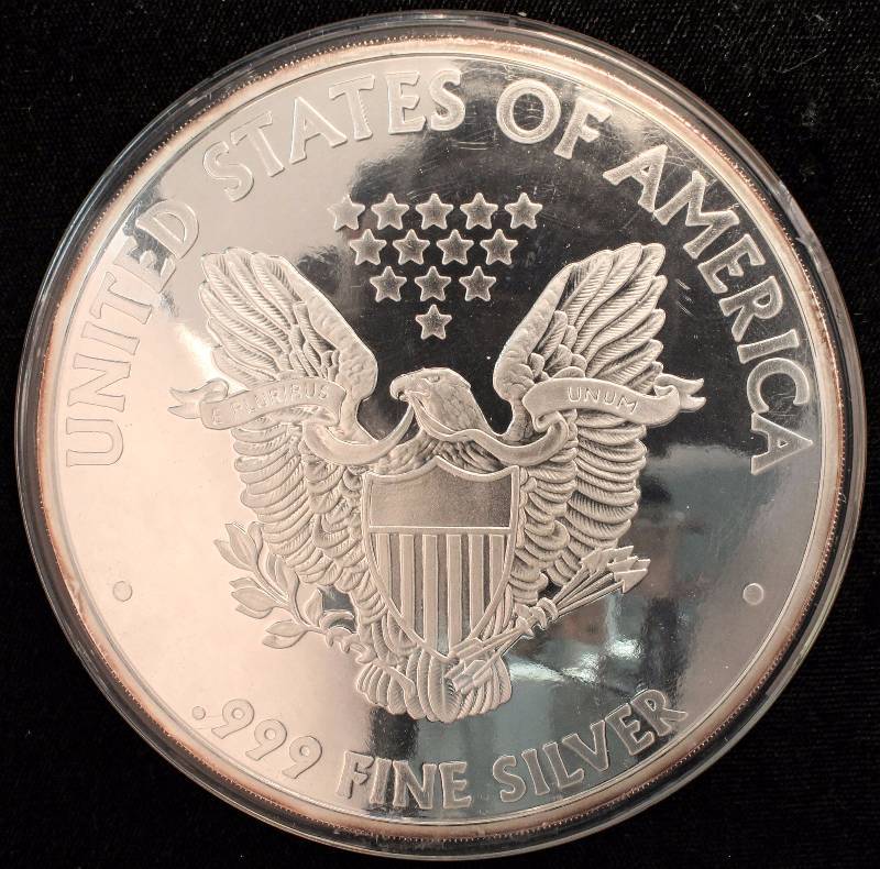 7.38 TROY OZ. .999 FINE SILVER GIANT PROOF SILVER EAGLE IN AIRTITE HOLDER