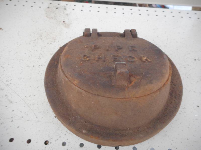 VINTAGE CAST IRON PIPE CHECK COVER