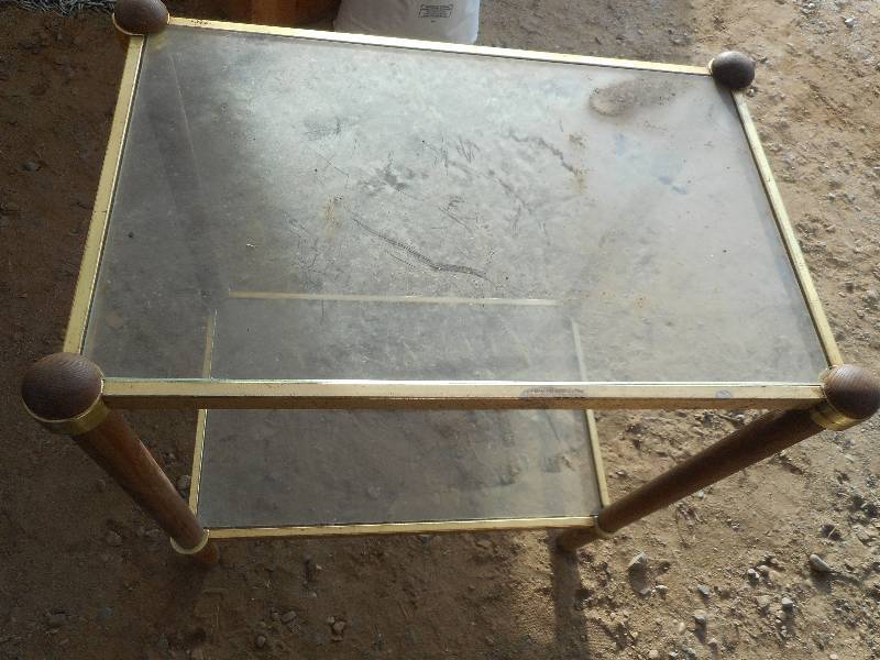 VINTAGE GLASS END TABLE