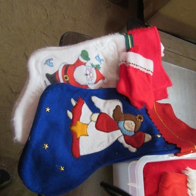 Tote with Misc. Christmas Items