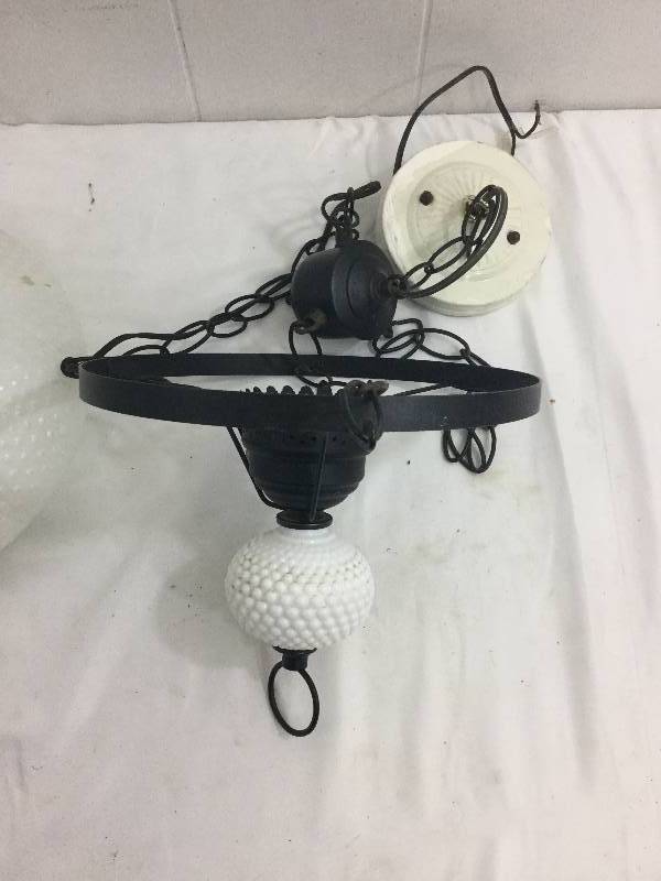 Hanging Milk Glass Light