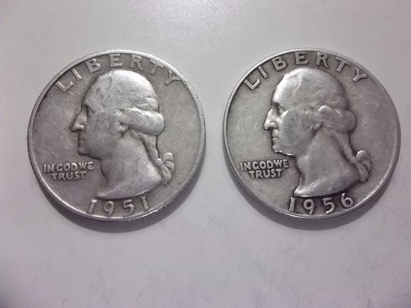 1951 D, 1956 Washington Quarters Better Grades