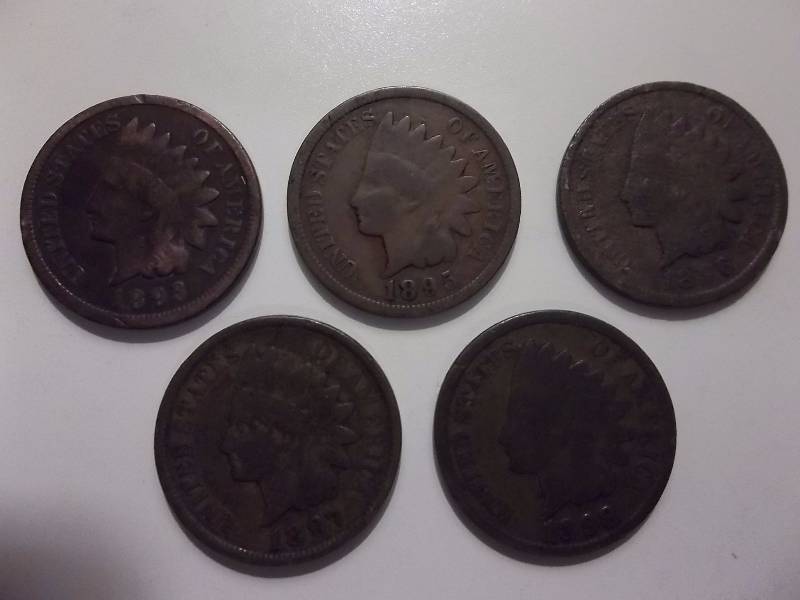 1893, 1895, 1896, 1897, 1898 Indian Head Cents Better Grades