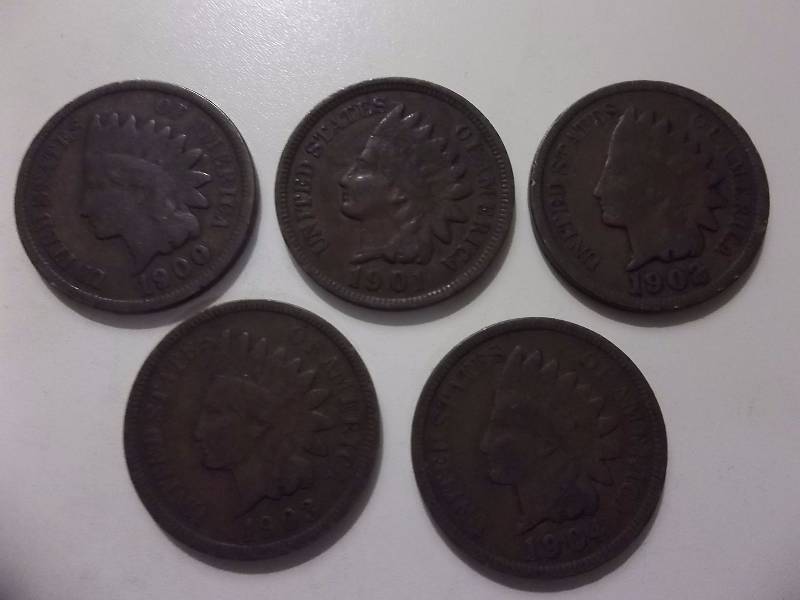 1900, 1901, 1902, 1903, 1904 Indian Head Cents Better Grades