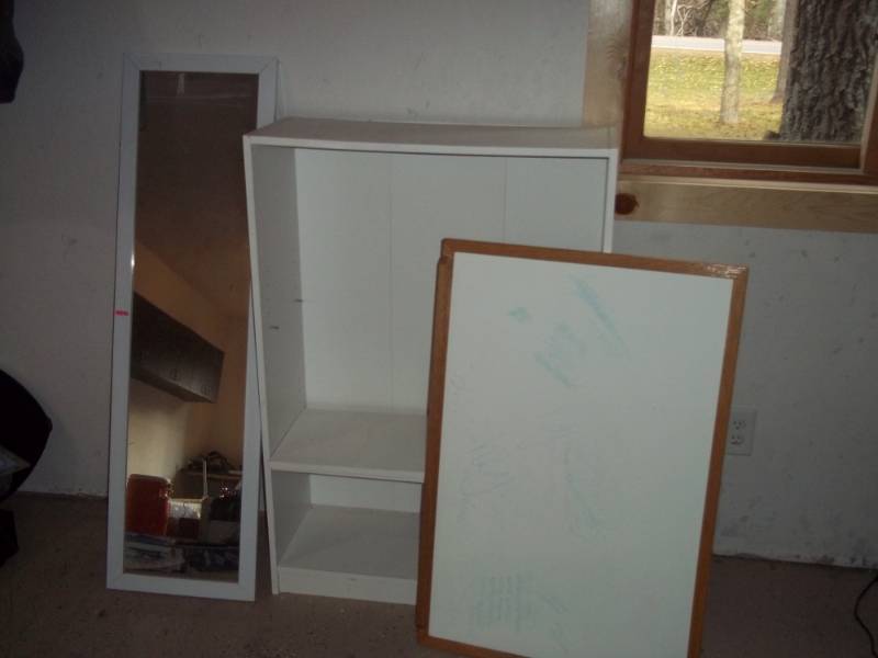 Book Shelf, White Board, Mirror