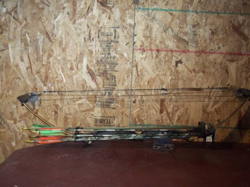 Model T Compound bow with arrows