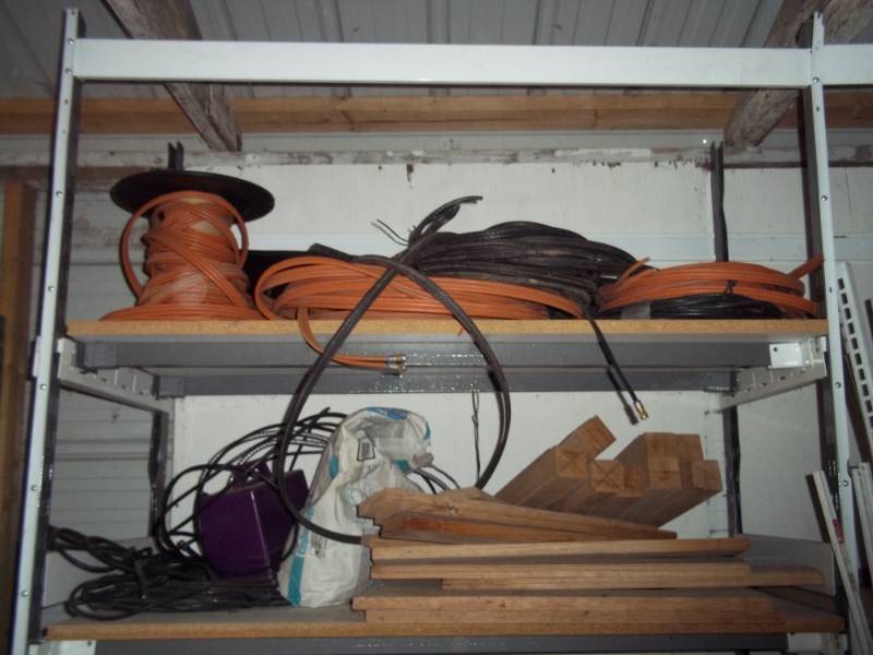 2 Shelves of Wire and Wood for shelves, does not include metal shelving