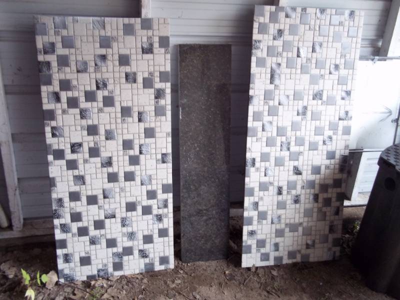 Granite and tile pieces
