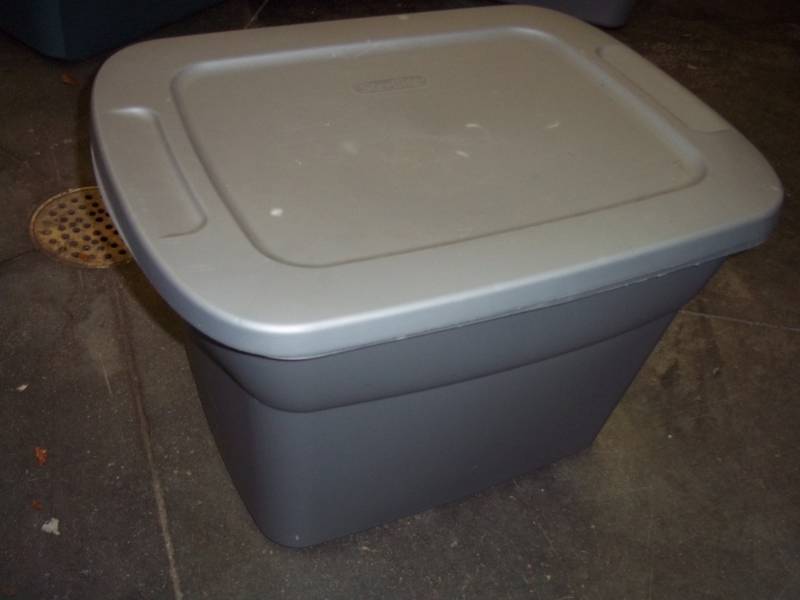 Gray Tote with Lid  includes contents